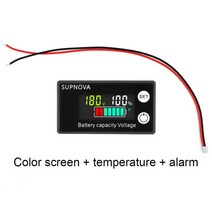 적산계 파워 뱅크 6133A 배터리 용량 표시기 DC 8V-100V 납산 리튬 LiFePO4 자동차 바이크 오토바이 전압계, 04 3function Colour