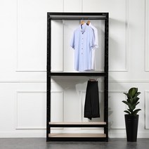 드레스룸 시스템 행거2개 800x400 높이2400 4단, 화이트