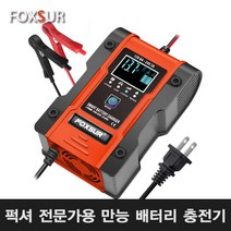 리키 FOXSUR 자동 배터리충전기 업그레이버전 6A 리툼 배터리 충전가능 12V 6A/24V 3A, 배터리 충전기 6A