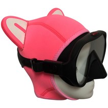 HYDRONE 고양이 스타일 다이빙 후드 3mm 네오프렌 스쿠버 다이빙 후드 스쿠버 헤드 커버 다이빙 캡 서핑 열 후드 프리다이빙 캡 수중 사진 스노클링 수영용, 핑크 캣