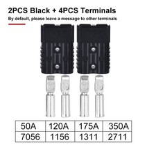 전동 공구 장비 전원 2 극 커넥터 빠른 플러그 자동차 배터리 | UPS 케이블 터미널 DC 600V 50A, 03 Black 2 Set_01 DC600V 50A