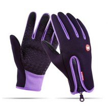 남여 터치 스크린 방풍 스키 승마 통기성 따뜻한 승마 장갑 남성 여성 야외 지퍼, L+Purple B