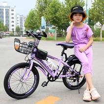 여아 초등 자전거 MTB 산악 도로 아이 어린이 완충, 퍼플 24인치(145cm-170cm) 가변기어