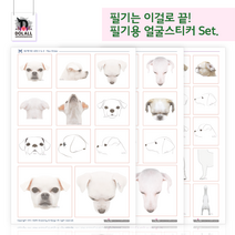 [돌올그루밍] 얼굴Set 애견미용 필기를 위한 강아지 스티커 다꾸 폰꾸 귀여운 팬시 다이어리 꾸미기 데코스티커 교육용 NCS 애견미용사