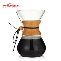 600ml/800ml 내열 유리 커피 포트 커피 브루어 컵 계산 커피 메이커 Barista Percolator, 04 800ml wooden