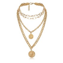 며느라기 박하선 목걸이 레이어드 코인 목걸이 남성 쥬얼리 빈티지 큰 동전 펜던트 청키