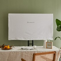 TV 커버 티비덮개 가리개 면 가리개 먼지커버, 화이트_32인치 (77 X 47cm)