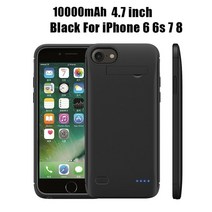 캠핑용 인산철 파워 뱅크 대용량 배터리 xilecaly 10000mah 충전기 케이스 for iphone 7 8 plus se 2 충전 케이스 for iphone 11 12, 블랙포66s78