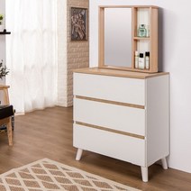 카라 거울 화장대 3단 700 미니화장대 서랍장 수납장, 본상품