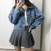 수피 숏 데님 크롭 청자켓