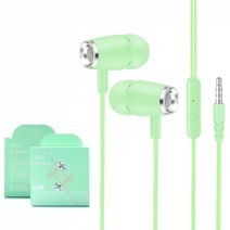 안드로이드 폰에 적합한 인이어 게임 k 노래 유선 헤드셋 마이크가 있는 3.5mm 인라인 헤드셋 mp3 라인 제어, L102 그린[박스형]