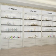 좁은 공간 진열대 매장 디스플레이 캐비넷 정리대 미용실 진열장 화장품 제품 선반 수납함, A형 100x30x220 투광성 라미네이트