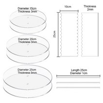 케이크 돌림판 아이싱 턴테이블 회전판 투명 아크릴 라운드 팬 세트 크림 베이킹 공예 도구 장식 도구 베이킹 액세서리, 케이크 팬 세트
