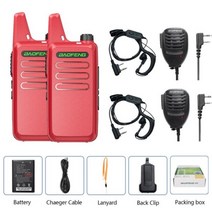 아마추어 업무용 무전기 1 또는 2pcs Baofeng BF T20 미니 워키 토키 UHF 400 470mHz 지원 USB 충전 16 채널 햄 CB 휴대용 라디오 888S, CHINA_red as picture