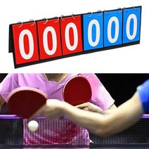 굿스코아 디지털점수판 테니스 공 배구 위해 휴대용 6 개 손가락 탁상용 득점 판, 01 Red and Blue