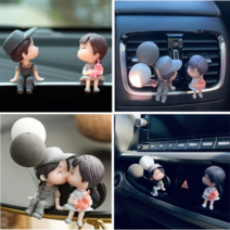 차량용 러블리 피규어 방향제 남녀 커플 세트 자동차 고급 차량 방향제 디퓨저, 01. 남녀 커플 피규어 방향제 세트