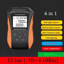 광 파워 미터 측정기 검출기 고정밀 충전식 시각 장애 탐지기 네트워크 케이블 테스트 라인 파인더, 6 in1 15KM -70 to 10