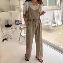 코지 여자 체형커버 러블리 허리셔링 데일리 심플 점프수트