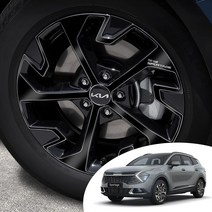 어른킹 스포티지 NQ5 하이브리드 18인치 휠 마스크 포인트 레터링 튜닝 컬러 데칼 스티커 자동차 몰딩 카본 유광 홀로그램 크롬 랩핑 시트지, 유광블랙(휠)