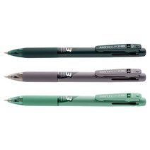세이프티 클립 3색 볼펜 0.38mm 컬러 칼라 필기 사무용 멀티펜 문구 학용품 신학기 준비물, 3색볼펜 0.38mm(시애나그린)+스티커