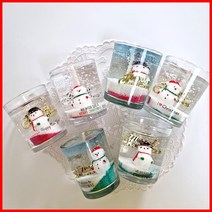 (눈사람)크리스마스 캔들 양초 젤캔들 만들기 키트(공효진용기*2개), 레몬라벤더, 레드