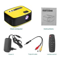 빔프로젝터 가정용 캠핑용 LEJIADA-T20 미니 휴대용 보관 가방 1080P USB HD 320x240 픽셀 LED 홈 포토 미디어 비디오 플레이어 시네마 프로젝터, 01 T20 Yellow_02 미국 플러그