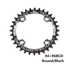 옴니움 크랭크 deckas 94+96 bcd 자전거 마운틴 크라운 라운드 타원형 체인링, 타원형 블랙, 36톤