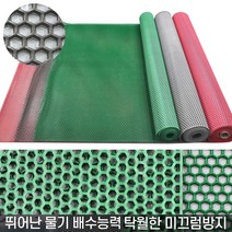대형 우천매트 10M 미끄럼방지 배수 롤매트 벌집 매장 로비고정매트, 그레이