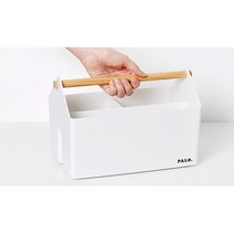 구두소품 수납함 핸들 리빙바스켓 적층 분리 칸막이 정리함 박스 공구통 보관통 깔끔, 1개, 그레이