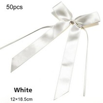 웨딩카 꾸미기 리본 프로포즈 자동차 장식 용품 50pcs 화이트 웨딩 활 섬세한 웨딩 퓨 끝 bowknots 활 파티 의자 bowkno, 1-1 세트