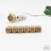 마크라메 만들기 재료 밤나무 알파벳 우드볼 비즈공예, 밤나무D