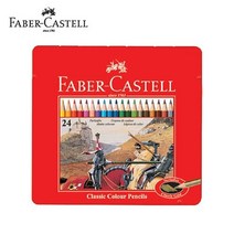 세르지오 파버카스텔색연필 수업색연필 수채색연필 크레파스 미술색연필 학습용색연필, qwe 파버카스텔 일반 색연필 틴 24색 색칠하기, -