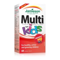 Jamieson 자미에슨 유아 키즈 청소년 츄어블 멀티비타민 미네랄 비타민A B2 B3 B5 B12 비타민C D E 비오틴