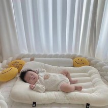 아기침대 명품 아기침대 범퍼침대 원목 아기침대 유모차, 흰색