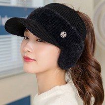 스피소 여성 캡모자 니트모자 여성 겨울모자 방한모자 봄 가을 겨울 패션 캐주얼 모자 큐빅 볼캡 귀달이 골프모자