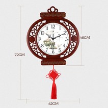 폴라리스 새로운 예술 음소거 거실 가정용 장식 인테리어 벽시계, 차이나 레드 (타원형)