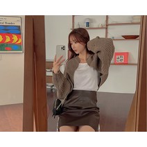 채코린 크롭 니트 볼레로 가디건