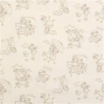 엔조이퀼트 캐릭터 빈티지 피드색 줄무늬 일본 수입 퀼트 원단 - 면20수 퀼트게이트 마가렛 앤 소피, 4.15A-아이보리