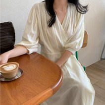 겟잇미 러블리 5부 스트랩 사선 랩 롱원피스