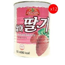 [더착한푸드]딸기원액(삼아 835ml) 12개 식자재마트 대용량 업소용 삼아딸기원액 딸기베이스 통조림 과일원액