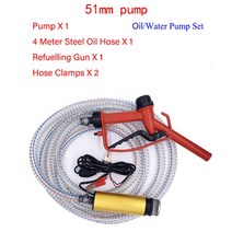 가압 펌프 가정용 수도 무소음 모터 12L/min 30L/min 12V 24 V 220V 자동차 디젤 등유 연료 이송 물 흡입 펌프용 전기 잠수정 오일 12 볼트, [08] 51mm yellow hose, [02] 24V