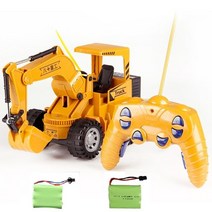 RTR 로더 원격 제어 미니 RC 건설 트럭 트레일러 자동차 트랙터 8075E 충전식 굴삭기 모델 불도저 크레인, YK27-8075E-2Battery