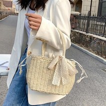 연이랜드 리본 라탄백 왕골가방