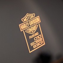 할리데이비슨 오토바이 전화번호스티커 주차번호, 검정