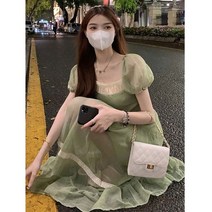 결혼식 편한 데이트 빈티지 빅사이즈 녹색 민트 맥시 원피스 시밀러룩 페미닌 코디 여행