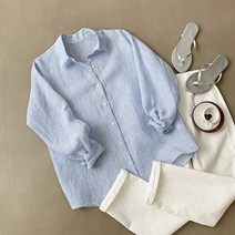 수플레마켓 잔줄 린넨 (마) 셔츠 / 남방