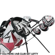 월드이글 F-01a 남성 왼손잡이용 골프채 풀세트 14개 세트 입문용 Lefty, 블랙 / 플렉스 R