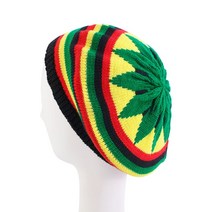 남자장발가발 남성 여성 Jamican Rasta Hat Dreadlocks 가발 Bob Marley 캐리비안 멋진 복장 유니섹스 니트, 한개옵션1, 04 Yellow Green Leaves