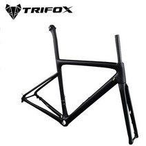 trifox x16 탄소 섬유 도로 자전거 프레임 디스크 브레이크 전문 사이클링 초경량 레이싱 자전거 프레임 세트 ud matt sl6 다채로운, 로고 없음 매트 블랙, 49cm
