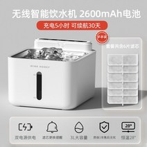 자동 애견 급수기 물 디스펜서 강아지 반려묘 고양이 애완 동물 무선 펫, H. 배터리 2600mAh+ 필터6개